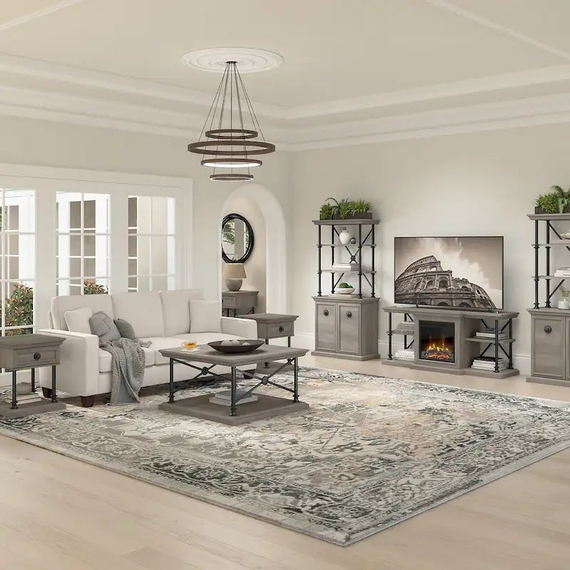 Black Square Coffee Table with 2 End Tables