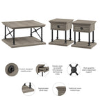 Black Square Coffee Table with 2 End Tables