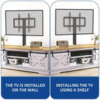 White Sliding Barn Door TV Stand for Up to 65 Inch TVs