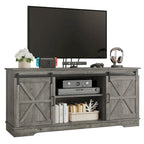 White Sliding Barn Door TV Stand for Up to 65 Inch TVs