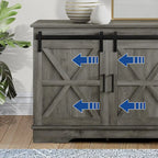 White Sliding Barn Door TV Stand for Up to 65 Inch TVs