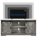 White Sliding Barn Door TV Stand for Up to 65 Inch TVs