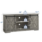 White Sliding Barn Door TV Stand for Up to 65 Inch TVs