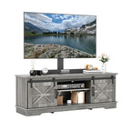 White Sliding Barn Door TV Stand for Up to 65 Inch TVs