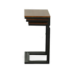 Black Metal Side Table with Slide-Under Base