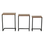 Black Metal Side Table with Slide-Under Base