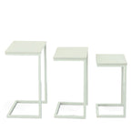 Black Metal Side Table with Slide-Under Base