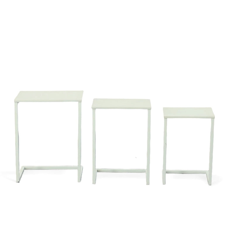 Black Metal Side Table with Slide-Under Base