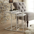 Black Metal Side Table with Slide-Under Base