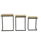 Black Metal Side Table with Slide-Under Base