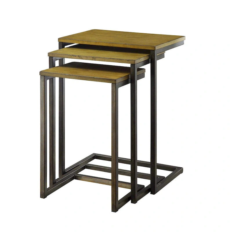 Black Metal Side Table with Slide-Under Base