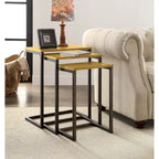 Black Metal Side Table with Slide-Under Base