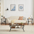 Brown Vintage Coffee Table with Metal Frame
