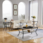Brown Vintage Coffee Table with Metal Frame
