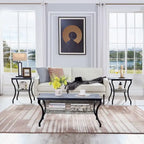 Brown Vintage Coffee Table with Metal Frame