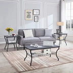 Brown Vintage Coffee Table with Metal Frame
