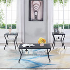 Brown Vintage Coffee Table with Metal Frame