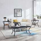 Brown Vintage Coffee Table with Metal Frame