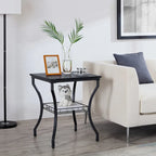 Brown Vintage Coffee Table with Metal Frame