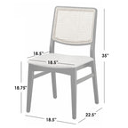 Grey Cane Back Dining Chair - Mid-Century Modern Style