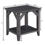 Rustic Wood Grain End Table with Shelf