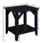 Rustic Wood Grain End Table with Shelf