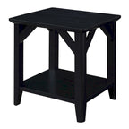 Rustic Wood Grain End Table with Shelf