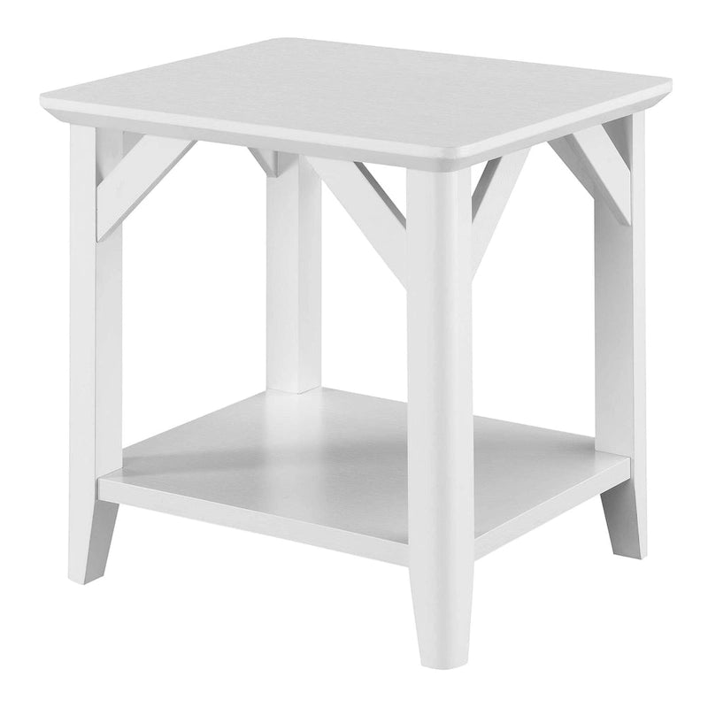 Rustic Wood Grain End Table with Shelf