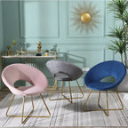 Velvet Accent Chair - Blue/Green/Grey/Pink - Single Seat