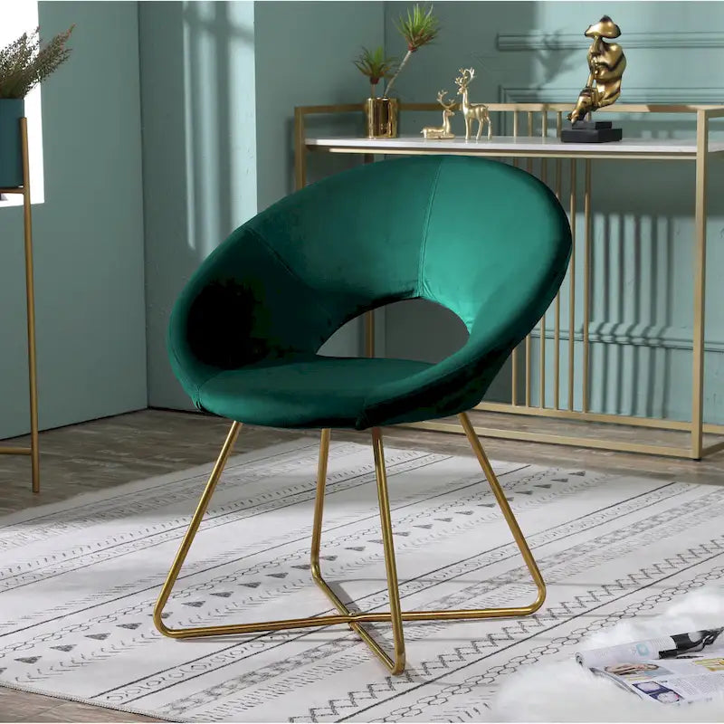 Velvet Accent Chair - Blue/Green/Grey/Pink - Single Seat