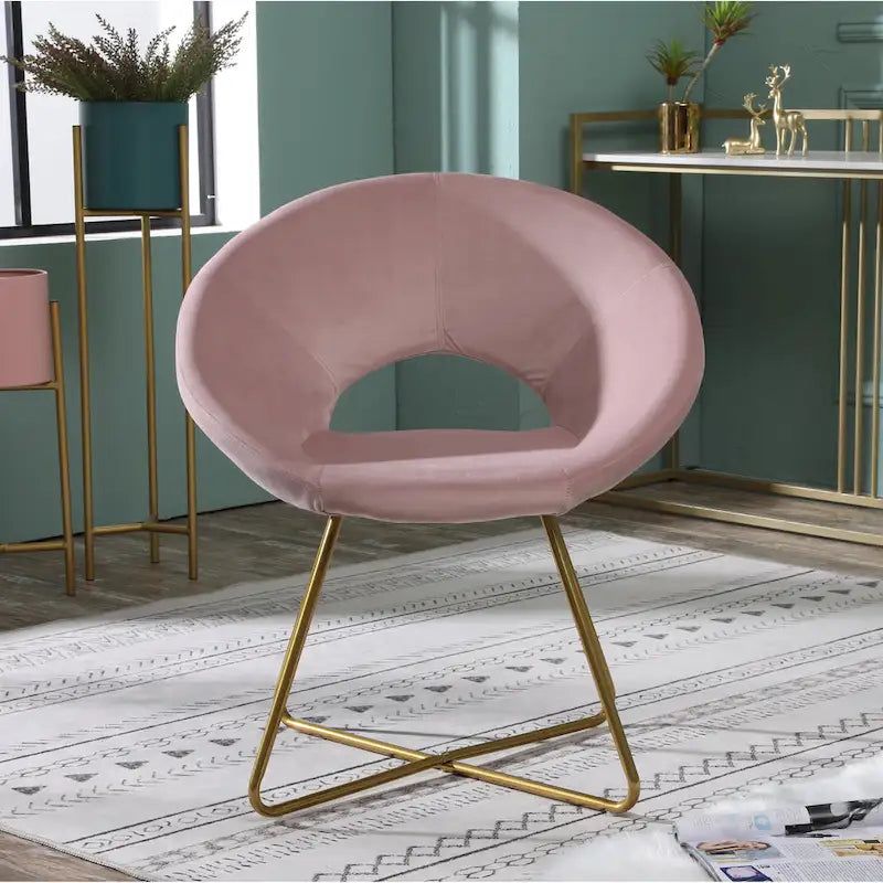 Velvet Accent Chair - Blue/Green/Grey/Pink - Single Seat