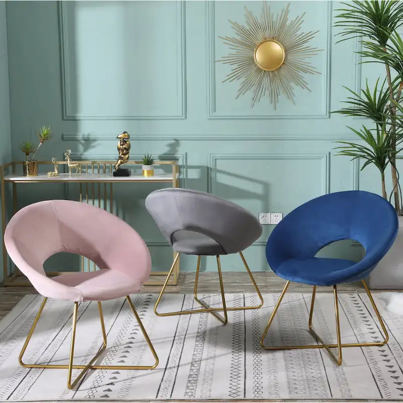 Velvet Accent Chair - Blue/Green/Grey/Pink - Single Seat