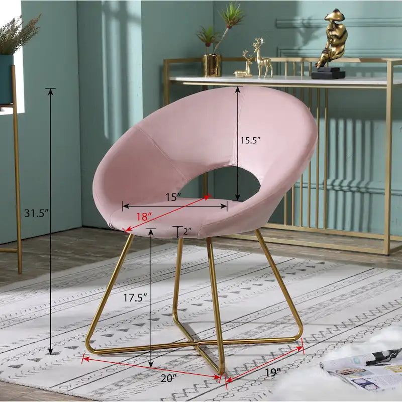 Velvet Accent Chair - Blue/Green/Grey/Pink - Single Seat