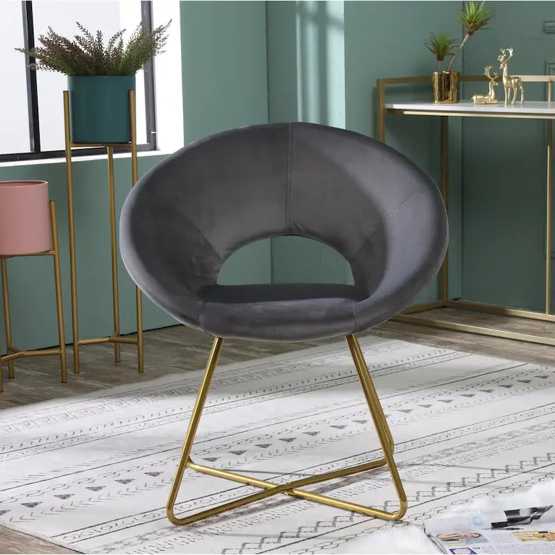 Velvet Accent Chair - Blue/Green/Grey/Pink - Single Seat