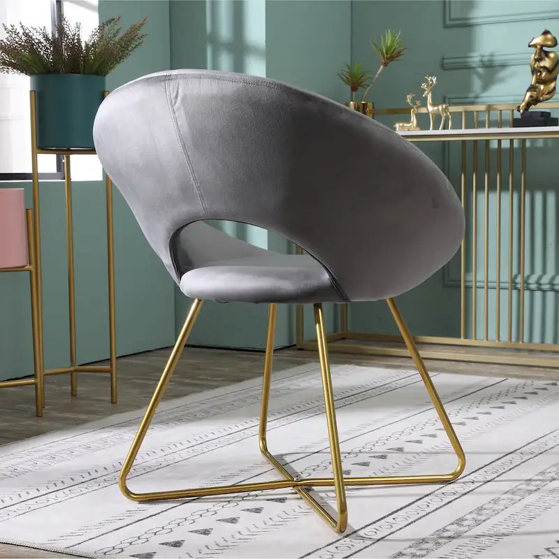 Velvet Accent Chair - Blue/Green/Grey/Pink - Single Seat