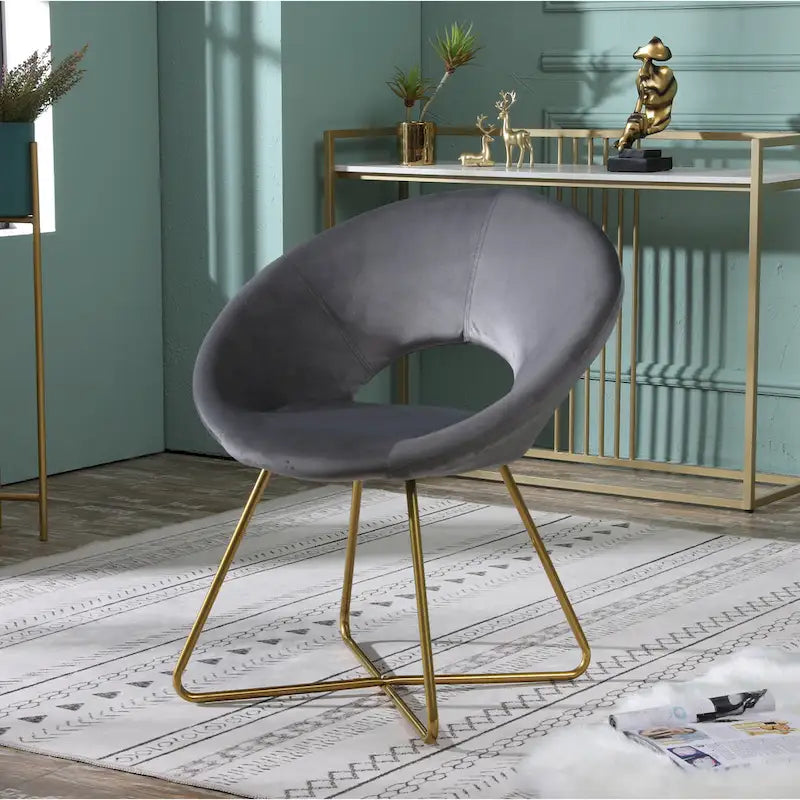 Velvet Accent Chair - Blue/Green/Grey/Pink - Single Seat