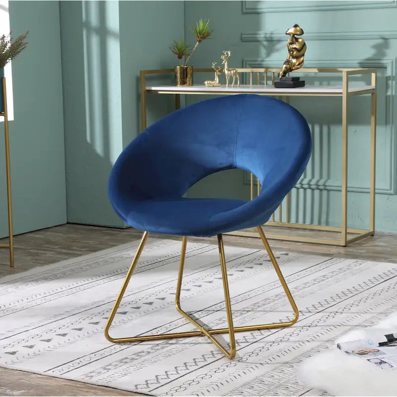 Velvet Accent Chair - Blue/Green/Grey/Pink - Single Seat