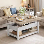 Lift Top Coffee Table with Storage - Extendable for 6-8 People