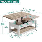 Lift Top Coffee Table with Storage - Extendable for 6-8 People
