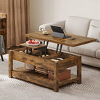Lift Top Coffee Table with Storage - Extendable for 6-8 People