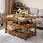 Lift Top Coffee Table with Storage - Extendable for 6-8 People