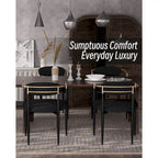 Boucle Upholstered Dining Chair with Metal Frame