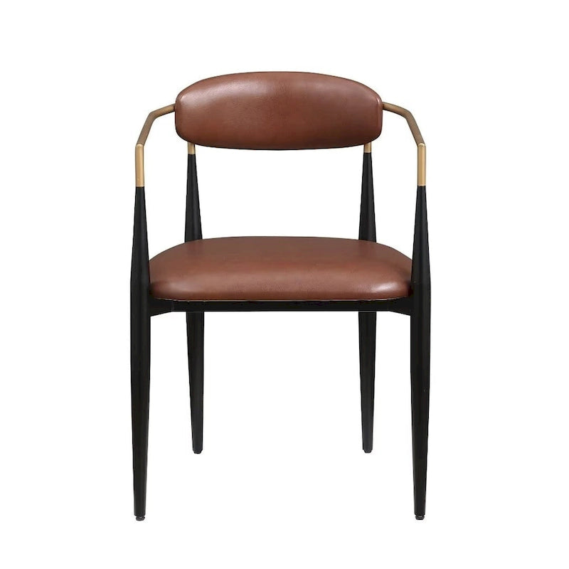 Boucle Upholstered Dining Chair with Metal Frame