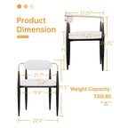 Boucle Upholstered Dining Chair with Metal Frame