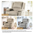 Vegan Leather Upholstered Push Back Manual Recliner Chair
