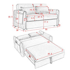 Modern Convertible Velvet Loveseat Sofa Sleeper Sofa Bed with 2 Pillows