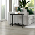 Bronze Rectangular Glass Side Table 24 Inch