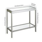 Bronze Rectangular Glass Side Table 24 Inch