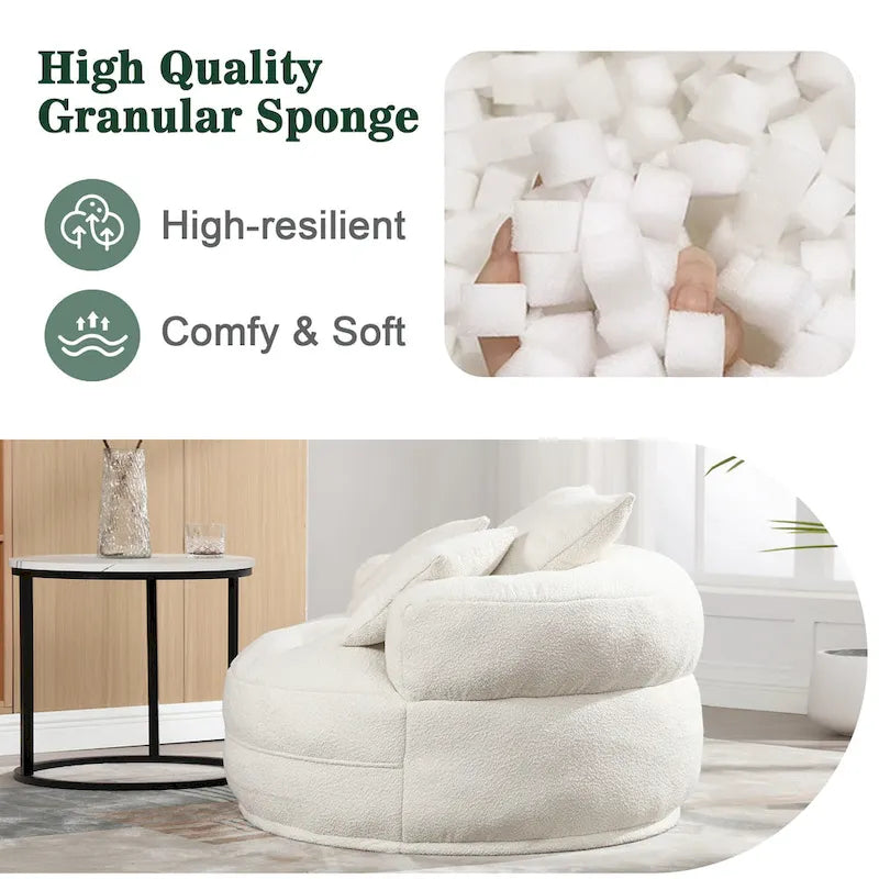 Indoor circular wide sofa and lazy sofa chair