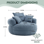 Indoor circular wide sofa and lazy sofa chair